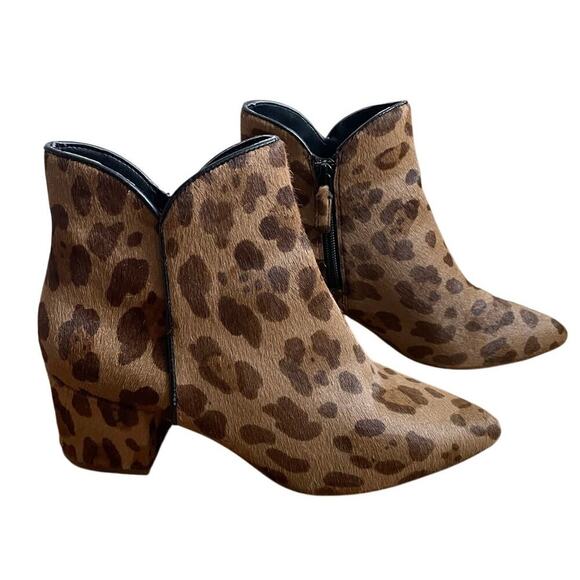 Cole Haan Shoes - Cole Haan Elyse Leopard Print Heeled Booties size 7 2.5" Heel Ankle Boot Brown